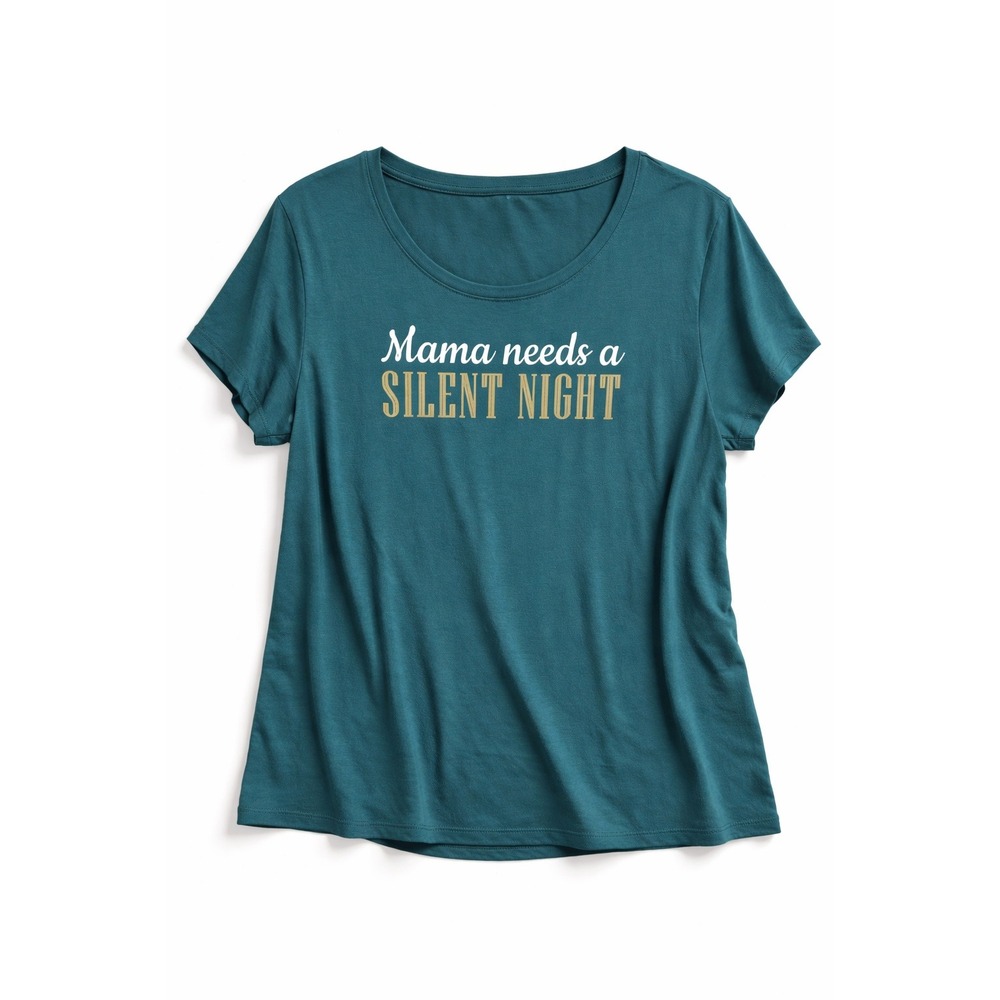 APT 9 Mama Needs a Silent Night Christmas Graphic Tee XXL Holiday Funny Festive